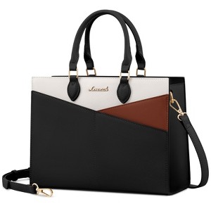 Generic Purses for Women,Satchel Handbags Tote Bag, Black Pu Leather Shoulder Top Handle Purse - 1 of 4