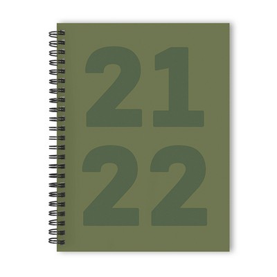 2021-22 Academic Planner 6" x 8" Army Green Daily/Weekly/Monthly - The Time Factory