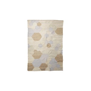Ivory Brown And Gray Patchwork Hand Woven Area Rug - 1 of 4