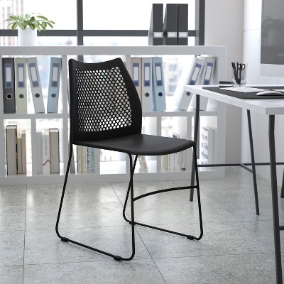 Hercules 661 lb. Modern Gray Stack Chair with Air-Vent Back