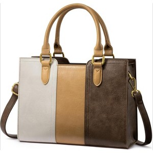 Vintage Leather Shoulder, Small Ladies Satchel Tote Purse Top Handle Crossbody Bag - 1 of 4