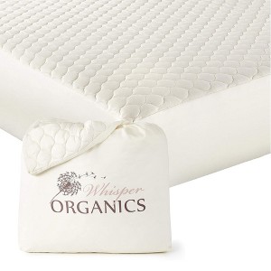 Whisper Organics Organic Cotton Quilted Mattress Pad Protector – 300 Thread Count – All Sizes - 1 of 4