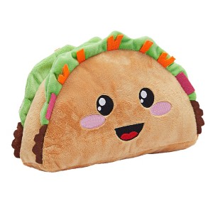 Blue Panda Smiley Soft Taco Stuffed Animal, Comfort Food Plush Toys for Gifts, Collectibles (Brown, 10 In) - 1 of 4