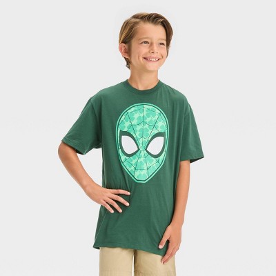 Boys' Marvel Spider-Man Clover St. Pats Short Sleeve Graphic T-Shirt - Forest Green XS