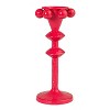 Storied Home Cast Metal Taper Holder with Orbs, Fuchsia - 4 of 4