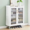 Garvee Entryway Shoe Cabinet with Glass Doors, 5-Tier Shoe Rack Storage Organizer with Adjustable Shelves for Closet, Hallway, Living Room, Office - 3 of 4