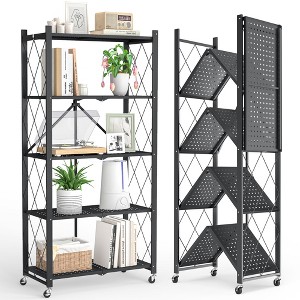 SKONYON 5-Tier Storage Shelves Foldable metal shelves Garage Shelving Units - 1 of 4
