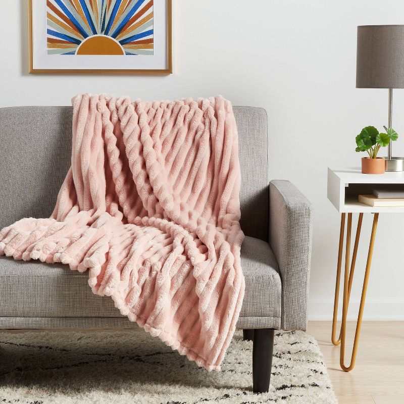 Ribbed Plush Throw Blanket - Room Essentials™, 3 of 11