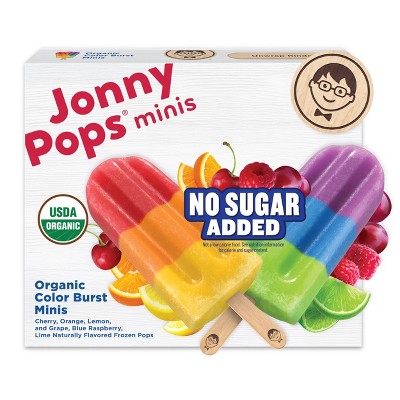 JonnyPops No Sugar Added Organic Color Burst Minis Pops - 11.2 fl oz/10ct