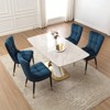 Bekrvio Modern High Back Dining Chairs Set of 2/4/6,Velvet Waffle Upholstered Armless Accent Side Chairs with Metal Legs for Dining/Living Room - 4 of 4