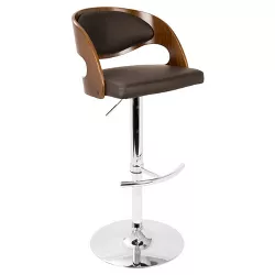 Pino Mid - Century Modern Adjustable Barstool with Swivel Brown - Lumisource
