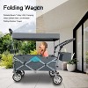 Gulches Push & Pull Utility Folding Wagon - Collapsible Cart with Removable Canopy, Gray, 150lbs Capacity, 360¡ã Swivel Wheels - 4 of 4