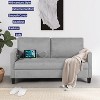 72“ 3-Seater Sofa with USB Ports, Mid-Century Modern Gray Couch for Living Room, Bedroom, Apartment – Comfy & Space-Saving Design - 3 of 4
