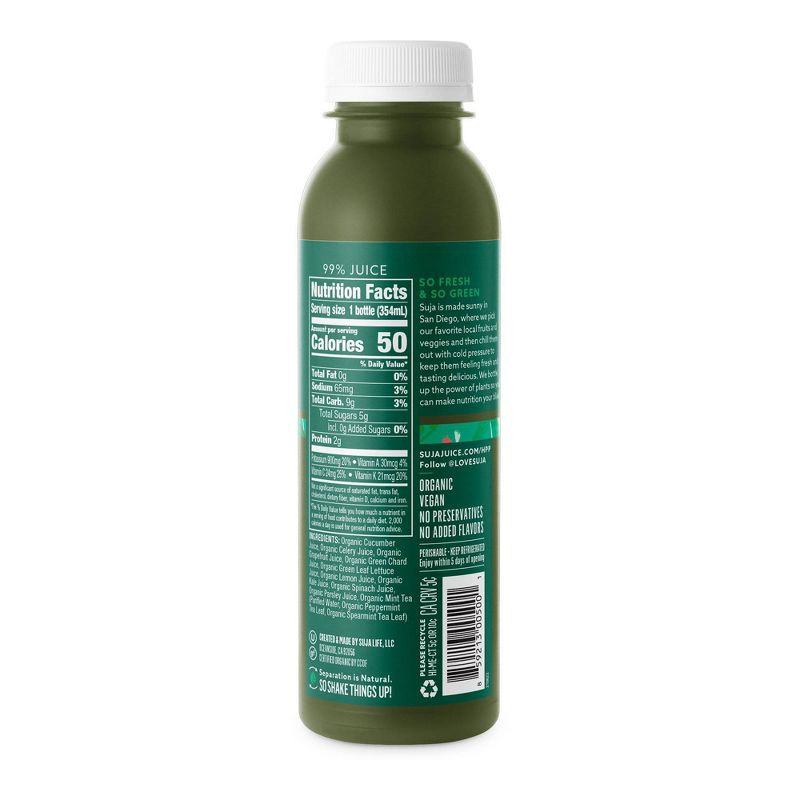 Suja Uber Greens Organic Vegan Fruit &#38; Vegetable Juice Drink - 12 fl oz, 2 of 15