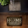 Stupell Industries Where You Hang Your Antlers Printed Anti-Fatigue Floor Mat, design by Kim Allen, 30"x18" - 2 of 4
