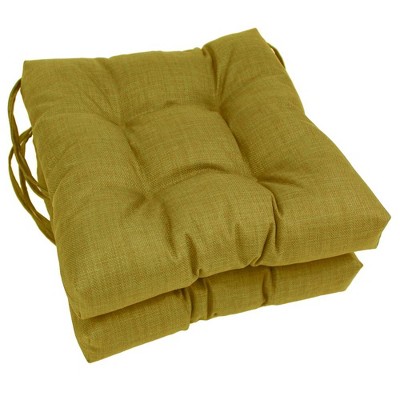 Blazing Needles, 16-inch Spun Polyester Solid Outdoor Square Tufted Chair Cushions (Set of 2)