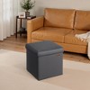 15" Ottoman with Storage, Folding Footstool, Storage Ottoman Bench, Cube Storage Chest 660 lb Load Capacity - 3 of 4