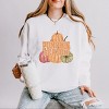 Pumpkin Season Stacked Distressed - Women's Lightweight Garment Dyed Sweatshirt - 2 of 3