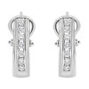 Haus of Brilliance Silver Channel Set 1/2 Cttw Lab Grown Diamond Omega Back Huggy Hoop Earrings - 2 of 4