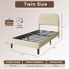 Furnulem Twin Bed Frames with Headboard Upholstered Bed Frame Teddy Soft Boucle Fabric bedframes Soft Cloud Marshmallow Shape Upholstered Headboard - 2 of 4