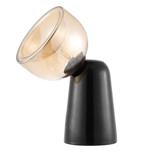 Omara 13" Table Lamp - Amber/Black - Safavieh - 1 of 4
