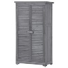 Lorna 3-tier Fir Wood Patio Tool Shed, Storage Shed Cabinet, Outdoor Furniture - Maison Boucle - 2 of 4