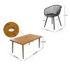 7 Piece Outdoor Dining Set with Acacia Wood Table,Stackable PP Dining Chair Patio Garden Set,Weather Resistant Outdoor Dining Set-Cuddlewood - 4 of 4