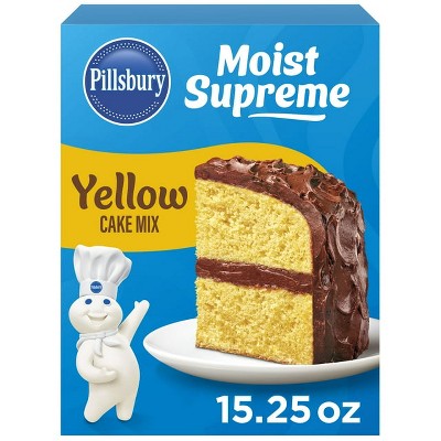 Pillsbury Moist Supreme Yellow Cake Mix, 15.25 oz Box, Pack of 4