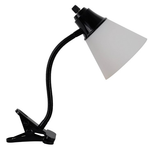 George Gooseneck Clip Lamp White, Clip On Lamp