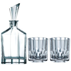 Nachtmann Aspen Crystal Glass Decanter with Stopper and 2 Whiskey Tumblers, Set of 3, 25 oz. - 1 of 4