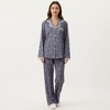 Anna-Kaci Lounge Women's 2-Piece Set Floral Print Pajama Top with Button Front and Trim Details Paired with Matching Pants - 3 of 4