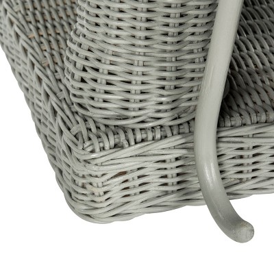 Gray Rattan Elephant Round Storage Accent Table