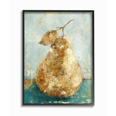 Stupell Industries Golden Pear Green Textured Food Painting