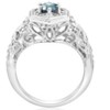 Pompeii3 .81CT Blue Diamond Halo Vintage Engagement Ring 14K White Gold - 3 of 4