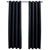 Blackout Curtains with Rings 2 pcs Black 37"x63" Fabric - 2 of 4