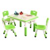 Kids Table and 4 Chairs Set - Height Adjustable Toddler Table with Non-Slip Legs/Graffiti Desktop for Ages 2-10, for Home, Classroom & Daycare - 3 of 4
