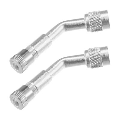 Unique Bargains Universal 135 Degree Tire Valve Air Tyre Valve Stem Extenders Silver Tone 2 Pcs