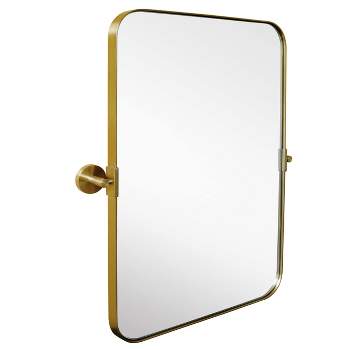 Hamilton Hills 16" x 24" Gold Beveled Framed Metal Rectangular Mirror with Hinges Brackets