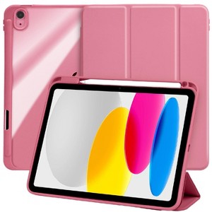 Vena For Apple iPad A16 Case Clear, iPad 10th Generation Case Trifold Stand, iPad 11th Generation Case, Slim Stand Protective Cover, Pink - 1 of 4