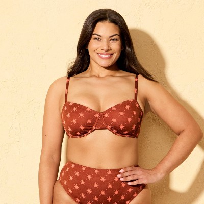 Shade & Shore Women's Solar Jacquard Underwire Bikini Top - Shade & Shore™ Brown M — фото 4