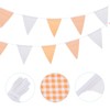 Unique Bargains Birthday Wedding Garden Outdoor Decor Solid Plaid Triangle Flags Banner 33ft - 3 of 4