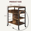 Printer Stand with Power Outlets & USB Ports, 4-Tier Rolling Storage Cart for CP - 2 of 4