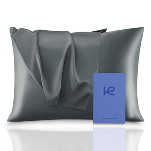 Kickoff 100% Organic Mulberry Soft Silk Pillowcase, Hidden Zipper, Highest 6A+ Grade 22 Momme Cooling For Hair & Skin, Hypoallergenic, Pillow Cover - 1 of 4