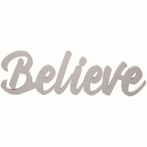 Transpac Wood White Christmas Shaped Word Decor - 1 of 2