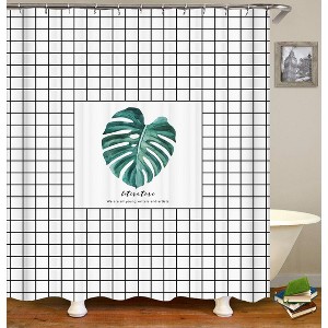 Literature Leaf Style Shower Curtains for Bathroom Waterproof Fabric Bath Curtain Durable Soft Stylish Bathroom Decor 72x72 Inch - 1 of 1