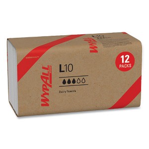 WypAll L10 SANI-PREP Dairy Towels, Banded, 2-Ply, 9.3 x 10.5, Unscented, White, 200 / Pack, 12 Packs / Carton - 1 of 4