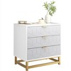 3-Drawer Dresser – Modern Wood Chest with Gold Handles, Bedside Nightstand with Storage for Closet & Bedroom - 3 of 4