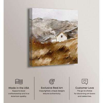 Art Remedy House in the Mountains Landscape Canvas Wall Art, 36" x 45"