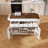Bella Depot 74.8" Kitchen Island with Extendable Dining Table on Wheels with 3 Drawers 2 Door Cabinet for Dining Room - 3 of 4