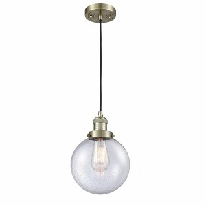 Beacon - 1 Light Cord Hung Mini Pendant In Industrial Style-11.5 Inches Tall and 8 Inches Wide - 1 of 1
